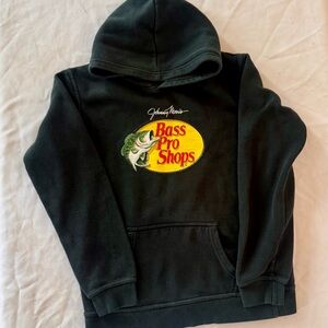 Bass Black Pullover Hoodie with White Logo